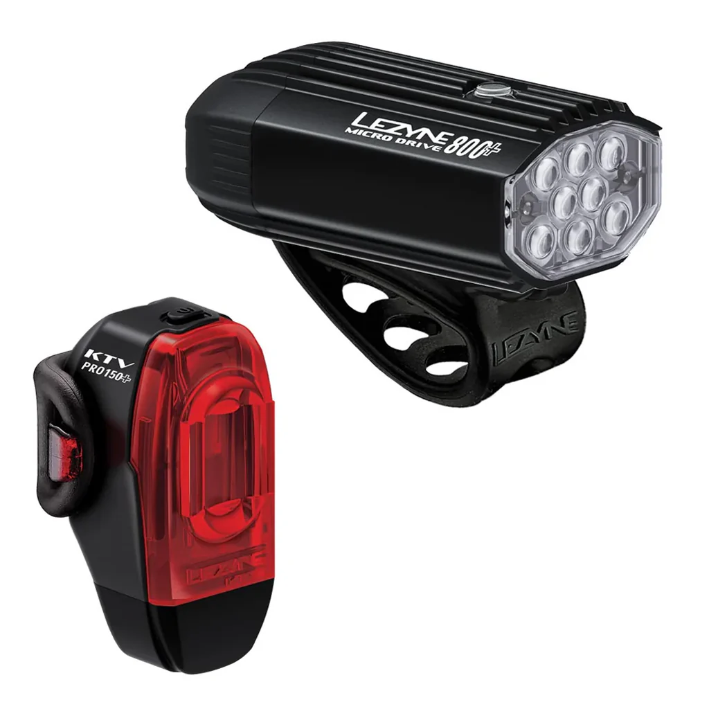 Lezyne Micro Drive 800+ / KTV Drive Pro+ LED Front & Rear Bike Light Set