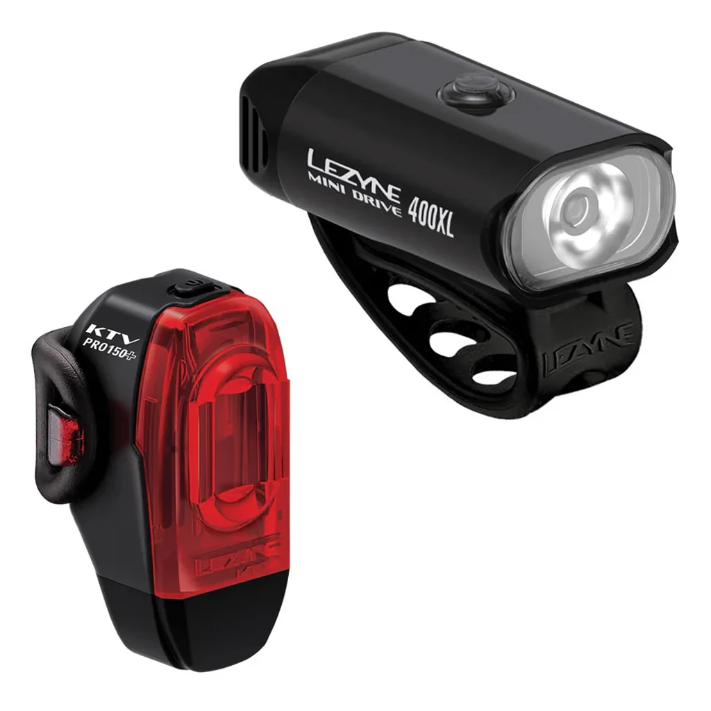 Lezyne Mini Drive 400XL / KTV Drive Pro+ LED Front & Rear Bike Light Set
