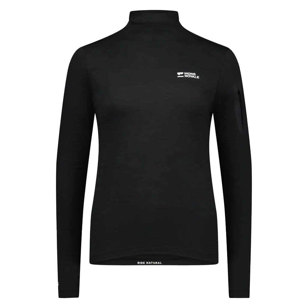 Mons Royale Women's Diversion Merino Mock Neck Jersey Long Sleeve