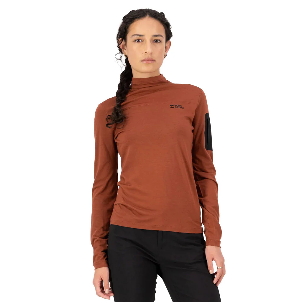 Mons Royale Women's Diversion Merino Mock Neck Jersey Long Sleeve - Image 5
